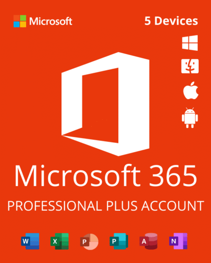 Microsoft 365 Professional Plus Account 5 Devices - 1 Year subscription - All Good Keys